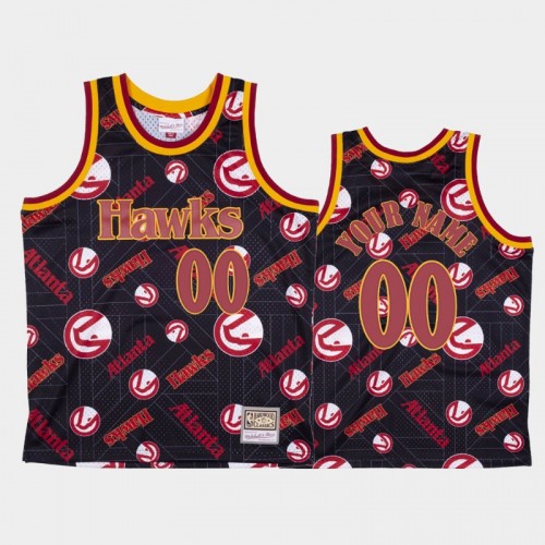 Custom Atlanta Hawks #00 Red Tear Up Pack Hardwood Classics Jersey