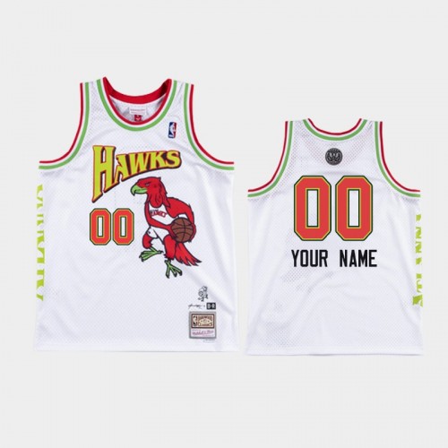 Men's Atlanta Hawks #00 Custom White NBA Remix Jersey - Future