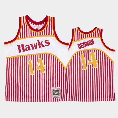 Atlanta Hawks #14 Dewayne Dedmon Striped Red 1986-87 Jersey