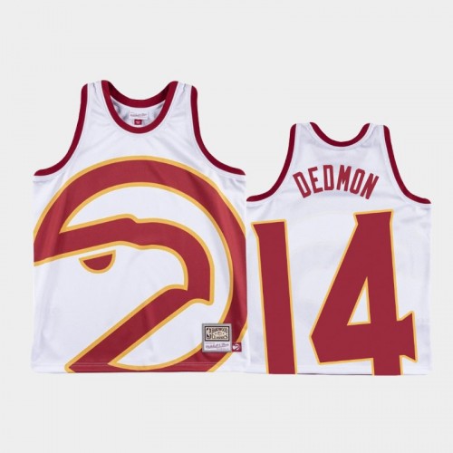 Atlanta Hawks #14 Dewayne Dedmon White Big Face Jersey - Hardwood Classics