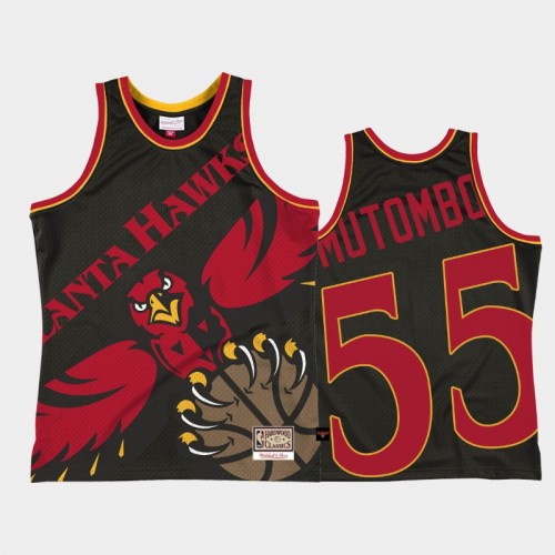 Atlanta Hawks #55 Dikembe Mutombo Black Big Face 2.0 Jersey