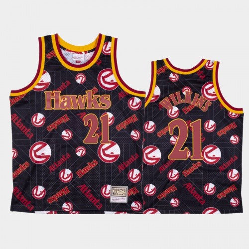 Dominique Wilkins Atlanta Hawks #21 Red Tear Up Pack Hardwood Classics Jersey