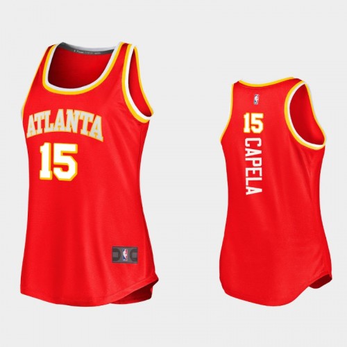 Atlanta Hawks Clint Capela Women #15 Icon Edition Replica Red Jersey