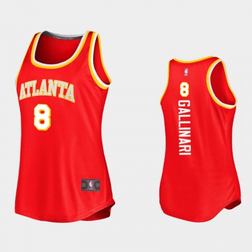 Atlanta Hawks Danilo Gallinari Women #8 Icon Edition Replica Red Jersey