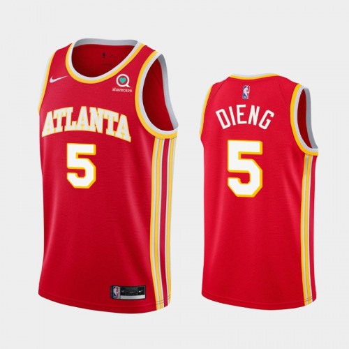 Atlanta Hawks Gorgui Dieng Men #5 Icon Edition 2021 Trade Red Jersey