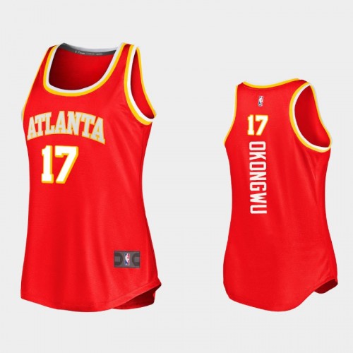 Atlanta Hawks Onyeka Okongwu Women #17 Icon Edition Replica Red Jersey