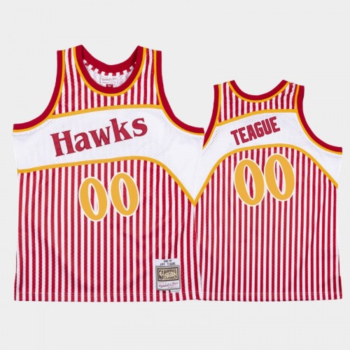 Atlanta Hawks #00 Jeff Teague Striped Red 1986-87 Jersey