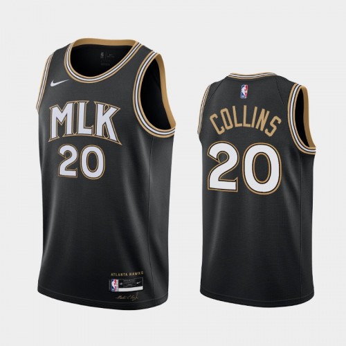 Men's Atlanta Hawks #20 John Collins 2020-21 MLK City Black Jersey