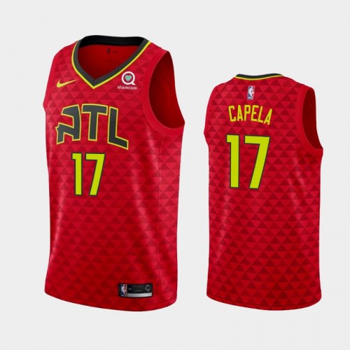 Men's Atlanta Hawks #17 Clint Capela 2019-20 Statement Red Jersey