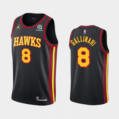 Men's Atlanta Hawks Danilo Gallinari #8 2020-21 Statement Black Jersey