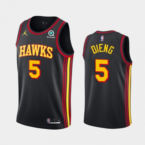 Atlanta Hawks Gorgui Dieng Men #5 Statement Edition 2021 Trade Black Jersey