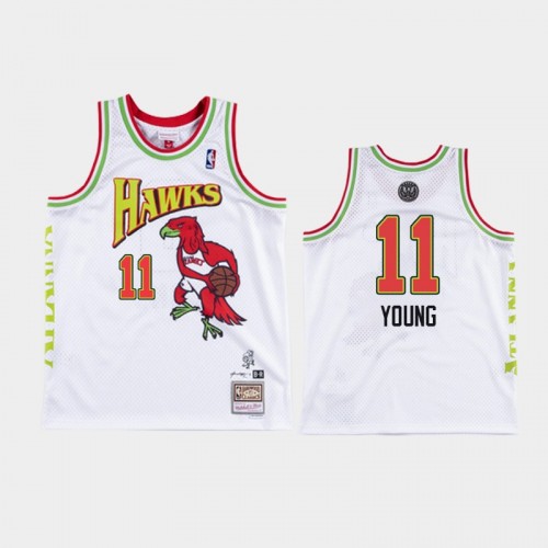 Men's Atlanta Hawks #11 Trae Young White NBA Remix Jersey - Future