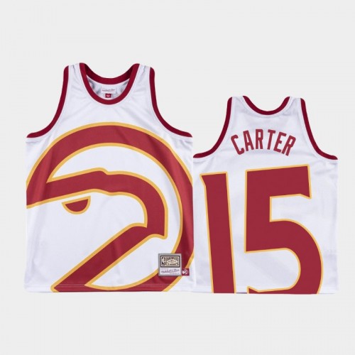 Atlanta Hawks #15 Vince Carter White Big Face Jersey - Hardwood Classics