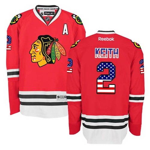 Duncan Keith #2 Red USA Flag Fashion Jersey