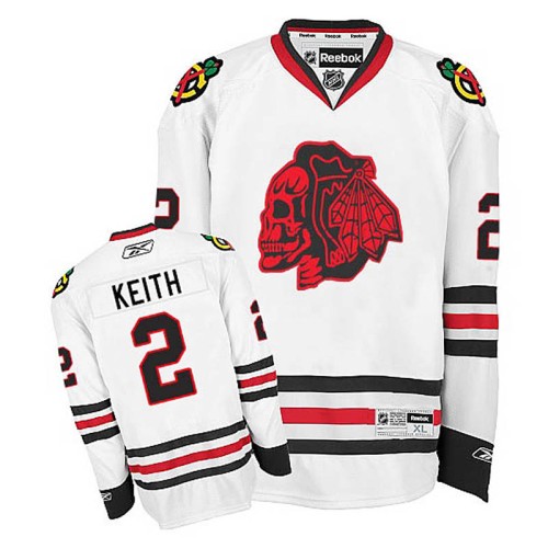 Duncan Keith #2 White Red Skull Jersey