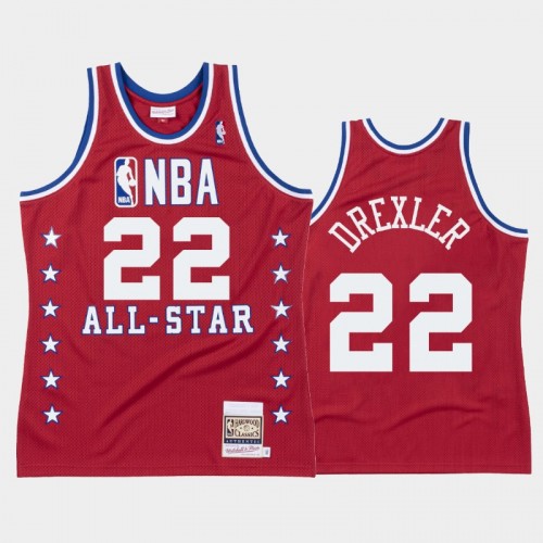 Blazers #22 Clyde Drexler 1988 NBA All-Star Western Conference Red Jersey