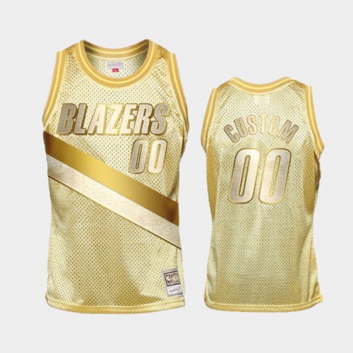 Limited Gold Portland Trail Blazers #00 Custom Midas SM Jersey