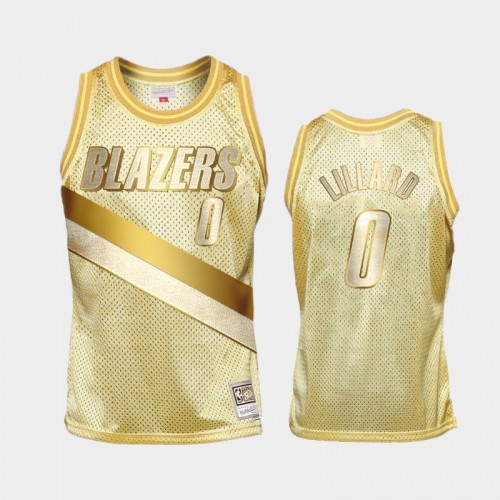 Limited Gold Portland Trail Blazers #0 Damian Lillard Midas SM Jersey