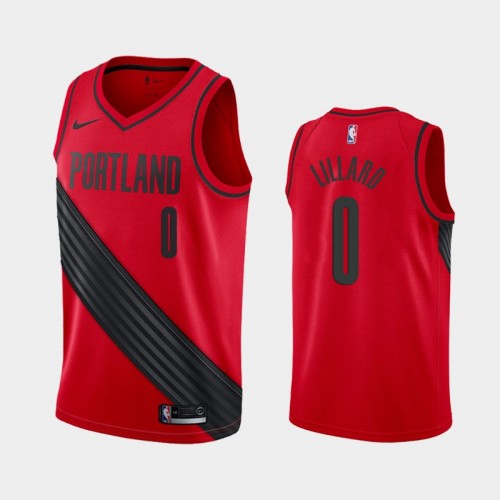 Portland Trail Blazers Statement #0 Damian Lillard Red 2019 season Jersey