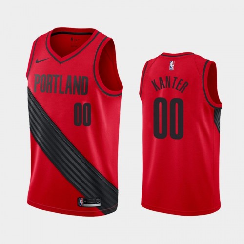 Portland Trail Blazers Statement #00 Enes Kanter Red 2019 season Jersey