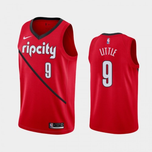 Portland Trail Blazers Earned #9 Nassir Little Red 2019 NBA Draft Jersey