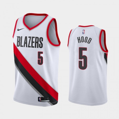 Portland Trail Blazers Association #5 Rodney Hood White 18-19 Jersey