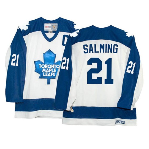 Borje Salming #21 White CCM Vintage Throwback Jersey