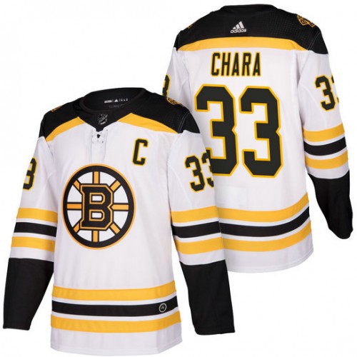 #33 Zdeno Chara White 2018 Season Authentic Team Away Jersey