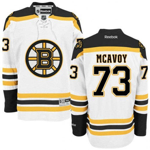 #73 Charlie McAvoy White Hockey Away Premier Jersey