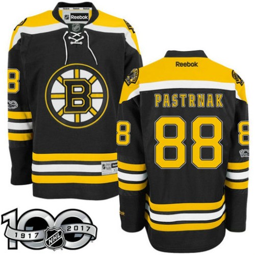 #88 David Pastrnak Black 2017 Anniversary Patch Player Jersey