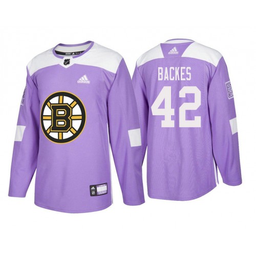 #42 David Backes Purple 2018 Authentic Hockey Fights Cancer Jersey
