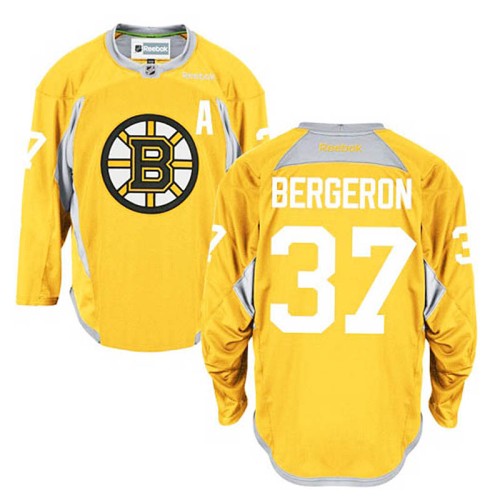 Patrice Bergeron #37 Gold Practice Jersey