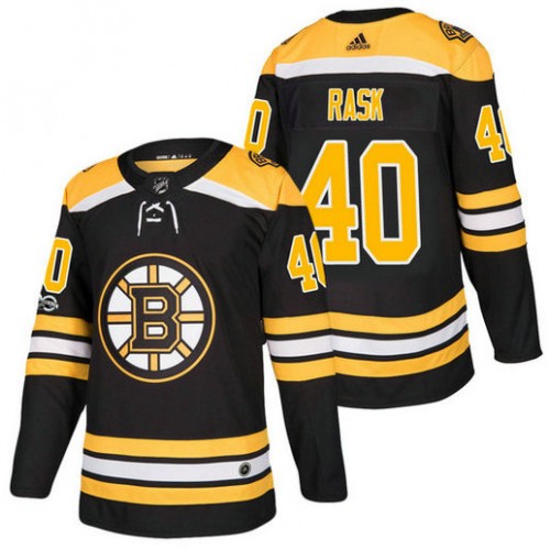 #40 Tuukka Rask Black 2018 New Season Home Authentic Jersey With Anniversary Patch