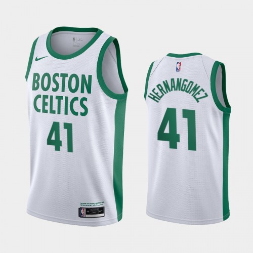 Boston Celtics Juancho Hernangomez Men #41 City Edition 2021 Trade White Jersey
