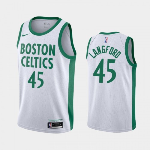 Men's Boston Celtics #45 Romeo Langford 2020-21 City White Jersey