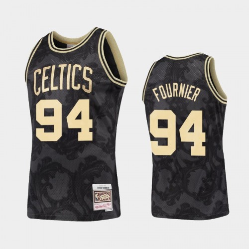Boston Celtics #94 Evan Fournier Gold Toile Jersey