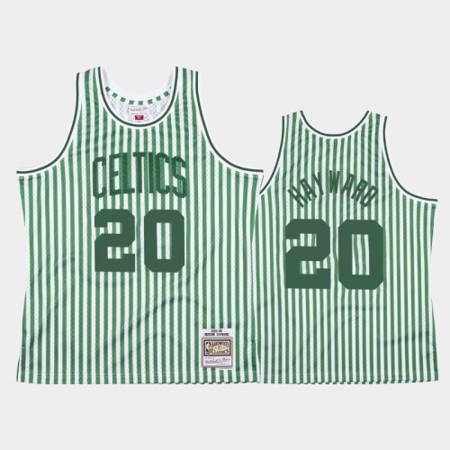 Boston Celtics #20 Gordon Hayward Striped Green Jersey