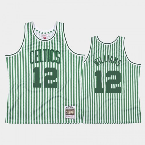 Boston Celtics #12 Grant Williams Striped Green Jersey