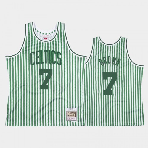 Boston Celtics #7 Jaylen Brown Striped Green Jersey