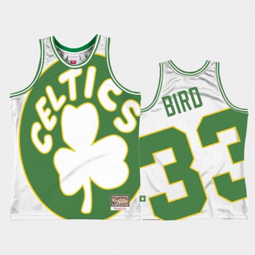 Boston Celtics #33 Larry Bird White Big Face 2.0 Jersey
