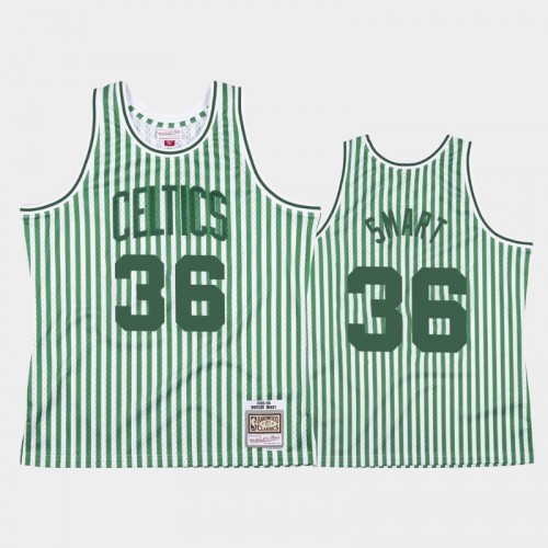 Boston Celtics #36 Marcus Smart Striped Green Jersey