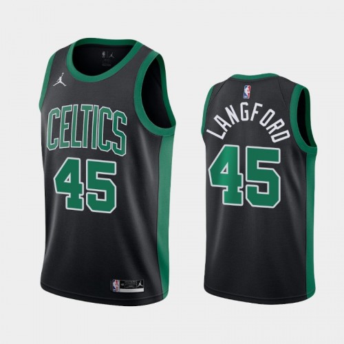Men's Boston Celtics #45 Romeo Langford 2020-21 Statement Black Jersey