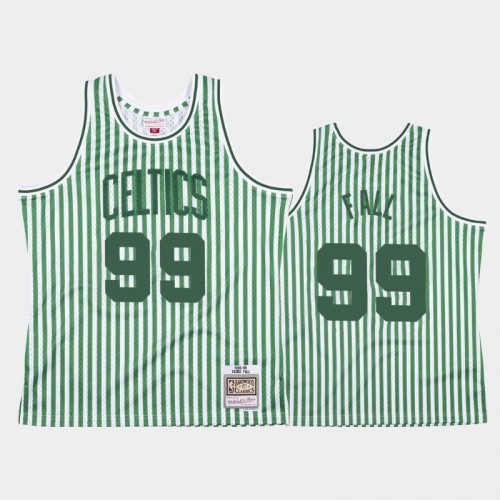 Boston Celtics #99 Tacko Fall Striped Green Jersey