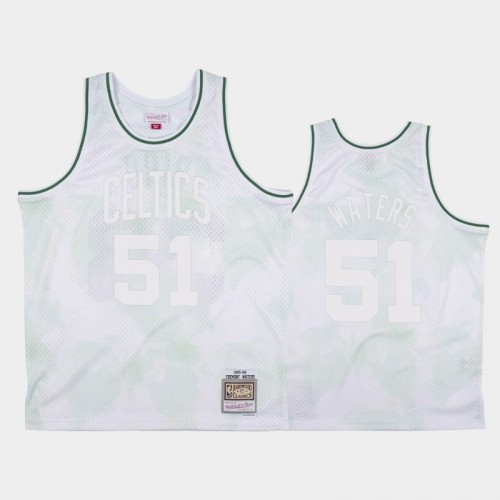 Boston Celtics #51 Tremont Waters White 1985-86 Cloudy Skies Jersey - Hardwood Classics