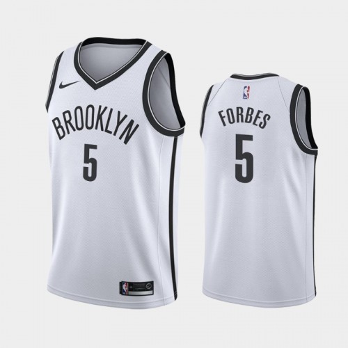Brooklyn Nets Bryn Forbes Men #5 Association Edition 2021 Trade White Jersey