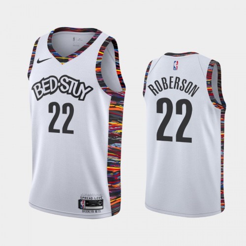 Men Brooklyn Nets #22 Andre Roberson 2020-21 Biggie Music Eidition White Jersey