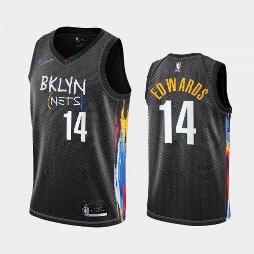 Brooklyn Nets Kessler Edwards Men #14 City Edition 2021 NBA Draft Black Jersey