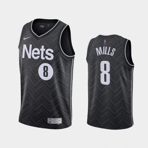 Brooklyn Nets Patrick Mills Men #8 Earned Edition Black Jersey