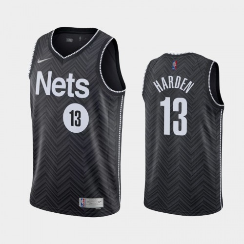 Men's Brooklyn Nets #13 James Harden 2021 Earned Black Jersey