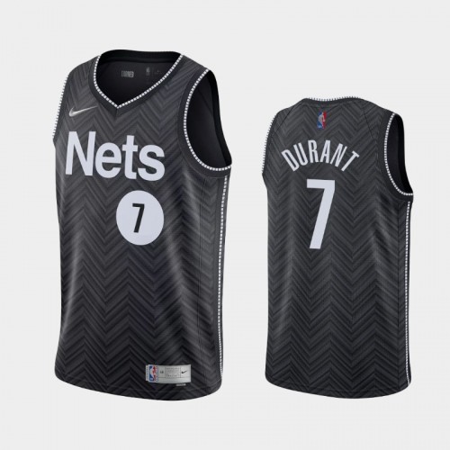 Men's Brooklyn Nets #7 Kevin Durant 2021 Earned Black Jersey